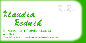 klaudia rednik business card